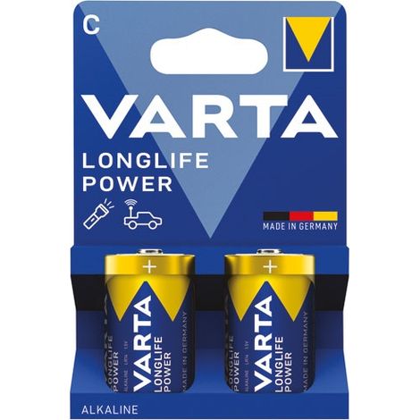 PILES VARTA ALCALINE POWER LR14 (C) BLISTER DE 2 PIECES