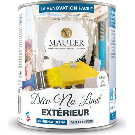 Peinture multisupports extérieure Mauler Deco No Limit' - Blanc - 1L : Idéale pour le bois, le métal, le PVC, les plastiques extérieurs
