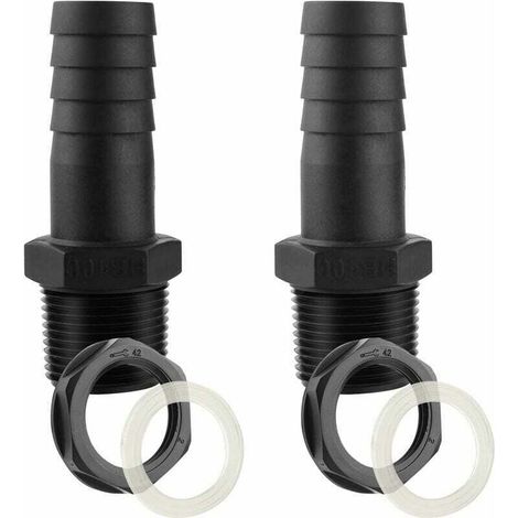 25 mm Tanküberlauf mit Wanddurchführung für 1000 l Wassertank – Anschluss für Regenwassertank männlich – Dichtungen im Lieferumfang enthalten (9,8 cm x 2,5 cm x 3 cm)