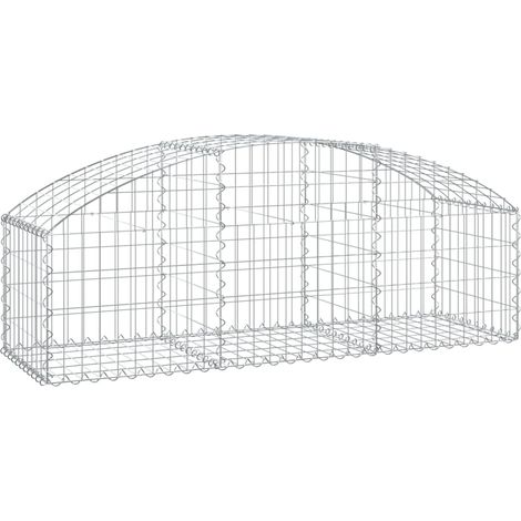 Maison Exclusive - Gabione mit Hochbogen 150x50x40/60 cm Verzinkt