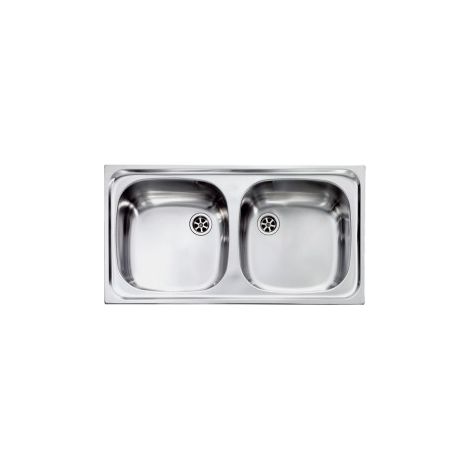 CM 011012XCSSX Aurora Lavello da Incasso 2 Vasche 79x42 cm Acciaio Inox Satinato Sopratop colore Inox (1/5)
