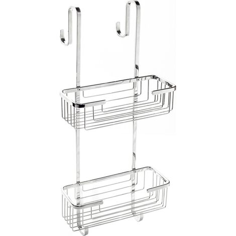 Étagère de douche rectangulaire à suspendre en acier inoxydable Aisi 304 – Finition poli – Dimensions 25x55x19 cm – Fixation avec vis ou adhésif – Metaform (1/4)