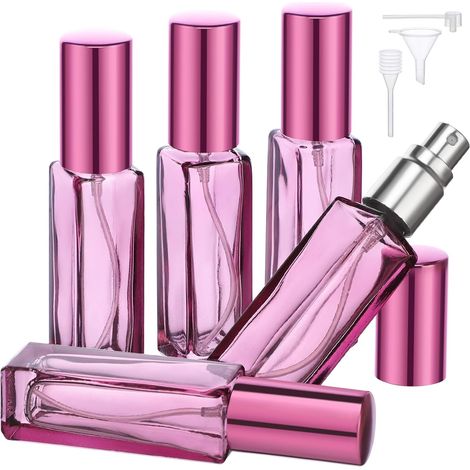 Vaporisateur Parfum Vide, Vaporisateur de Sac Rechargeable, 5 Pièces Flacon de Parfum Vide Echantillon Spray 10ml, Parfum de Poche pour Date, la Fête, Travail (Violet) (1/5)