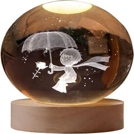 Boîte À Musique - Sphère Cristal 7 cm Avec Mécanisme Rotatif Et LED - Décoration Intérieure - 1 Pièce (1/5)