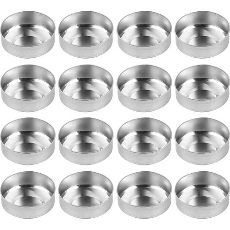 100 boîtes en aluminium pour bougies chauffe-plat, contenants vides pour la fabrication de bougies-3.8X3.8X1.5CM-Silver (1/4)