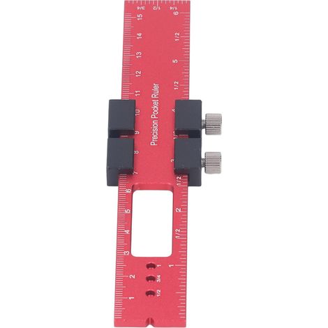 Règle de menuiserie 160 mm en alliage d'aluminium, règle de traçage de précision avec butée coulissante (1/5)