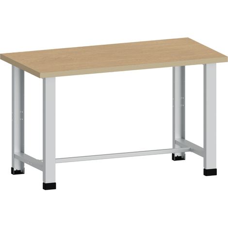 PROVOST - Établi simple Onelys en acier - Structure fixe, plateau multiplis hêtre ou stratifié, charge 600 kg