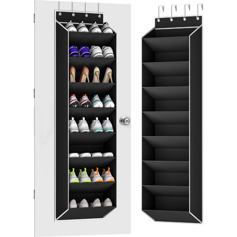 Organisateur de chaussures suspendu au-dessus de la porte avec 8 grandes poches profondes, étagère à chaussures, étroite, convient pour 16 à 24 paires d'organiseurs de chaussures, étagère à (1/5)