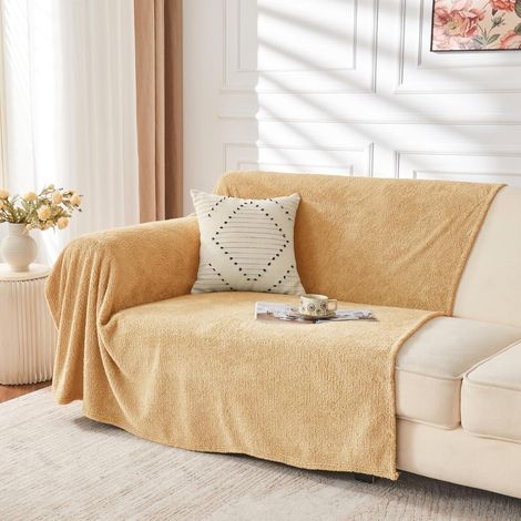 Kuscheldecke Sherpa 200x230cm weich & warm, OEKO-TEX, beige (1/5)