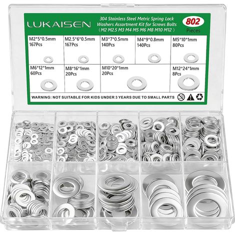 802 Pcs Rondelle Plate Inox 304 M2 M2.5 M3 M4 M5 M6 M8 M10 M12 (1/5)