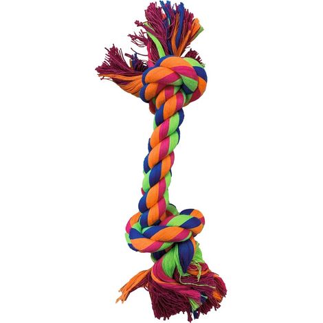 Set 3 pezzi Cotonosso 2 Nodi Md 24 cm 100 gr.: Set 3 Cotonossi a 2 Nodi XL 38 cm 210 g per Cani