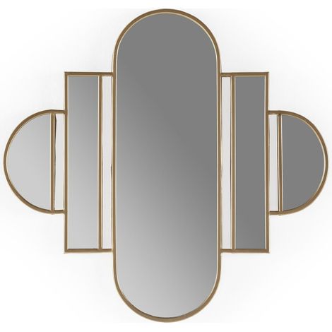 Miroir élégance dorée pour salon moderne - Doré lumineux subtil et contemporain (1/4)