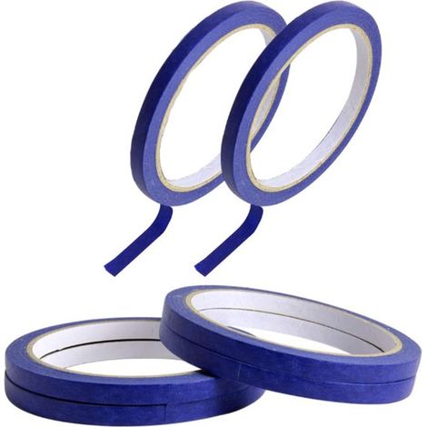 Ruban de masquage - 6 pièces - 5 mm de large - 20 m - Blauw - Ruban de masquage professionnel pour bords de peinture droits - Tape pour peinture de précision et Bricolage de DIY - Auto-adhésif - Facil (1/5)