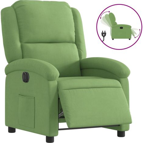 vidaXL Poltrona Reclinabile Elettrica Verde Chiaro in Velluto (1/5)