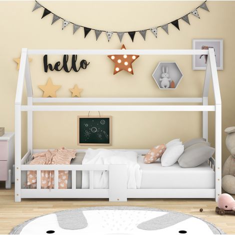 Lit cabane 90x200 en pin massif avec ardoise HAVRYA (1/5)