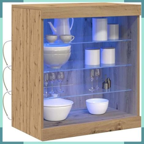 863043 Buffet LED Chêne artisanal 60,5 x 37 x 67 cm Bois d'ingénierie (1/5)