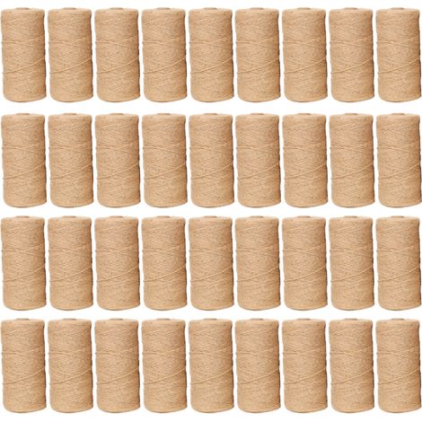 La cordeline Ficelle Jute Naturel Ø3.0mm ±200m pour Le Jardinage, Bricolage, activités manuelles (corde de chanvre couleur naturelle (1/5)
