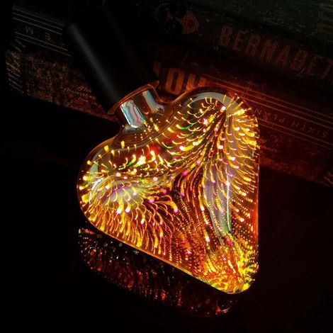 Ampoule Décorative 3D En Verre Coloré - Base E27 - Pour Éclairage Festif Intérieur - 85-265 V - 80 lm - 10 x 10 x 10 cm - 1 Pièce (1/5)