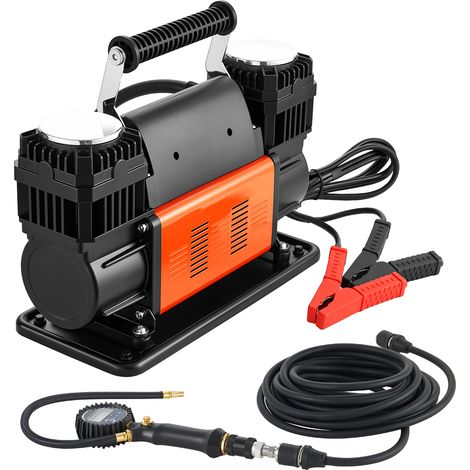 Mophorn Compresor de Aire Portátil de Doble Cilindro para Uso Intensivo, Inflador de Neumáticos con Manómetro Digital y Adaptadores para Camiones, SUV y Autocaravanas, 365 x 150 x 227 mm