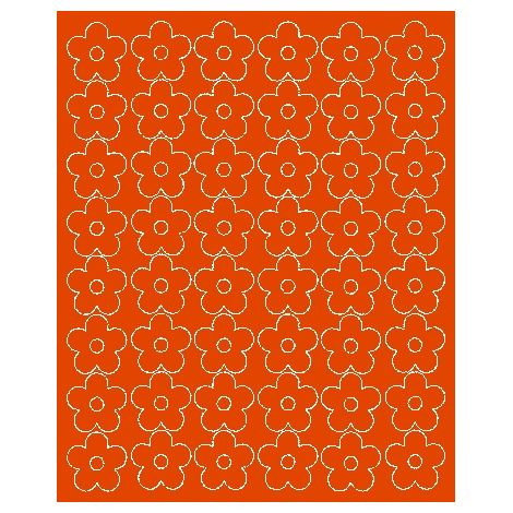 Stickers muraux fleurs 3 cm, 48 pièces, orange brillant
