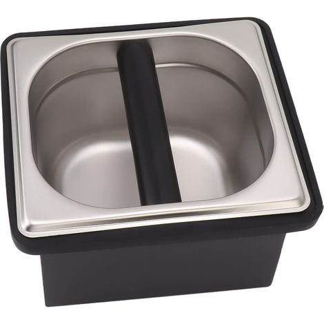 Boîte à café de grande taille, accessoires de machine en acier inoxydable, outil Barista pour comptoir de cuisine de bar à café, barre de frappe amovi (1/5)