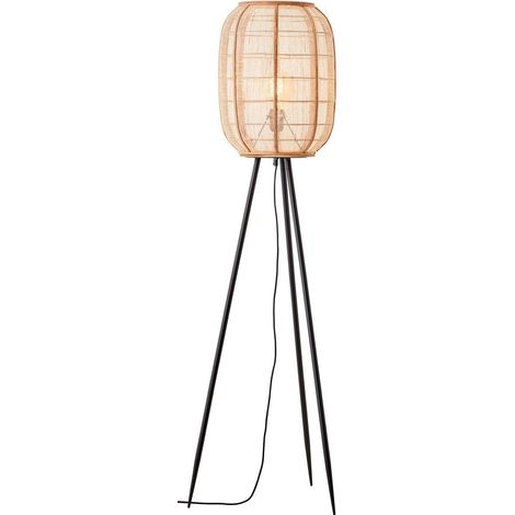 Endon Zaire Lampada da terra completa, lino naturale, bambù naturale, nero opaco (1/5)