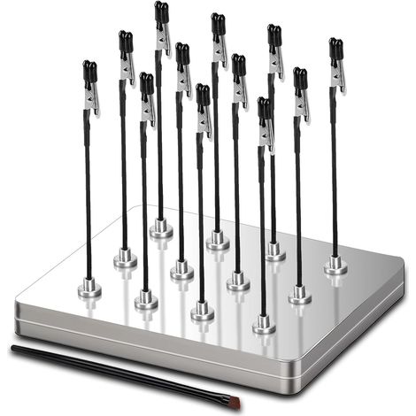 Pied et boîte de Fer comme Base. 12 modèle de Supports Flexibles avec Pinces Crocodiles et Base magnétique, idéaux pour Le modélisme, Les Circuits imprimés, Le soudage et Le Bricolage (1/5)