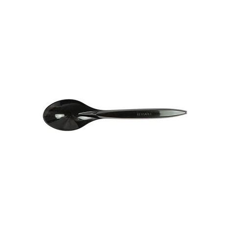 Cuillères réutilisables, noires, lot de 8.