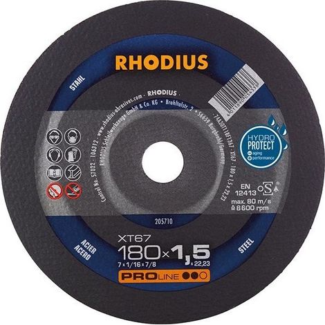 Disco de corte Rhodius xt67 180 mm acero 1.5 mm (1/3)