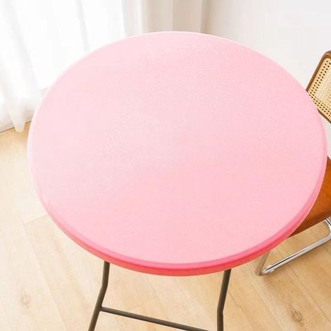 Mantel redondo elástico: se ajusta perfectamente, es impermeable y lavable, ideal para acampar, 120 cm, Rosa (1/5)