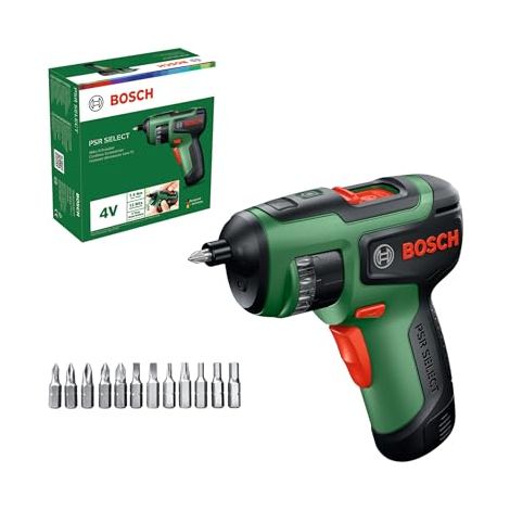Bosch PSR SELECT Atornillador a batería (puntas, batería Compact Power BA 4V 2.0 Ah, caja de cartón)