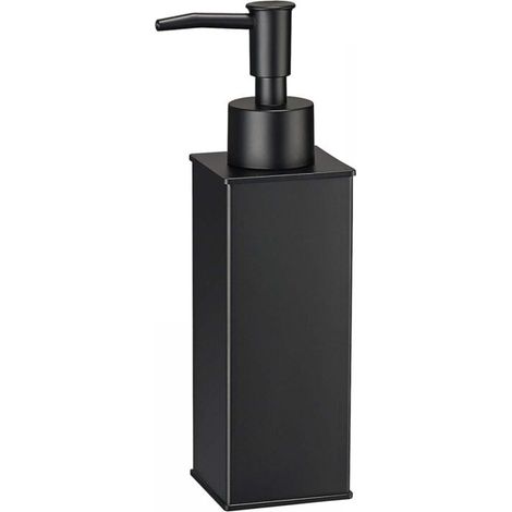 BEBUSINGOTO Quadratischer Seifenspender aus Edelstahl 304, bodenstehender Handwaschspender für Dusche, Badezimmer, Küche, Toilette (schwarz)