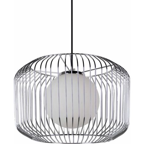Deckenleuchte Metall Silber Weiß 38X38X23 Cm (1/5)
