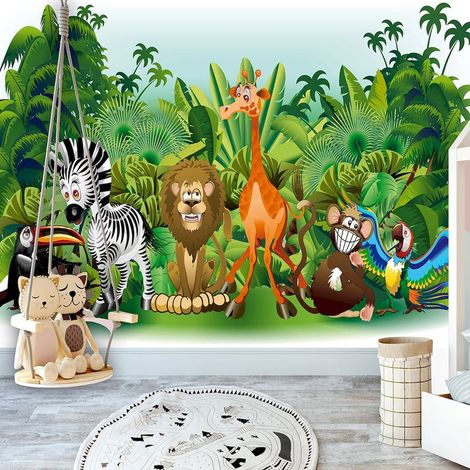 Papier peint adhésif Animaux de la jungle - 294 x 210 cm (1/4)