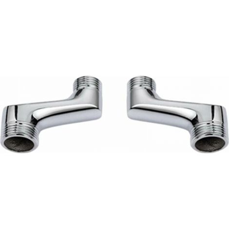 Ineasicer Lot de 2 Raccord Contre Coudé Douche,Raccord Laiton Coudé Réducteur,Bras Pivotant Réglable,Raccord Mural Contre Coudé,Raccord Excentré 1/2 3/4,Chrome (1/3)