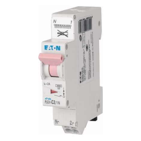 EATON Disjoncteur 2A PLG, Ph+N, borne à ressort, 4,5kA (EN 60898) courbe C, auto, 45kA, 230V, courbe C, protection fiable et compacte (1/5)