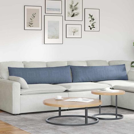 Sofakissen 2 Stück Blau 145 x 40 cm Cordstoff