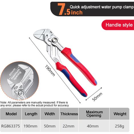 Clé à molette réglable en forme de bec d'aigle pour tuyau d'arrosage (1 pièce)-AquaForge