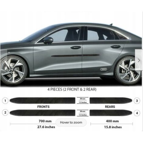Moulures de porte latérales noires pour Audi A3 Berline 2021+ (1/5)