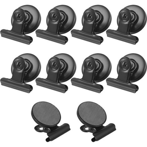 Lot de 10 pinces magnétiques,l'école, les tableaux blancs, les tableaux magnétiques et le réfrigérateur - Noir