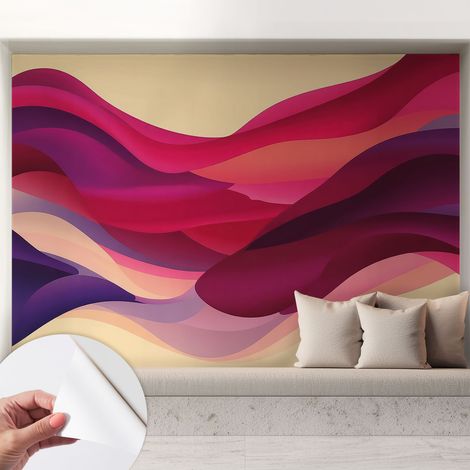 Carta da parati autoadesiva - fotomurale - decorazione parete - stile elegante - decorazione casa - Onde fluide 208x146 cm (1/5)