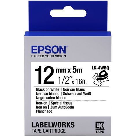 Epson LabelWorks LK-4WBQ - Schwarz auf Weiß - Rolle (1,2 cm x 5 m)