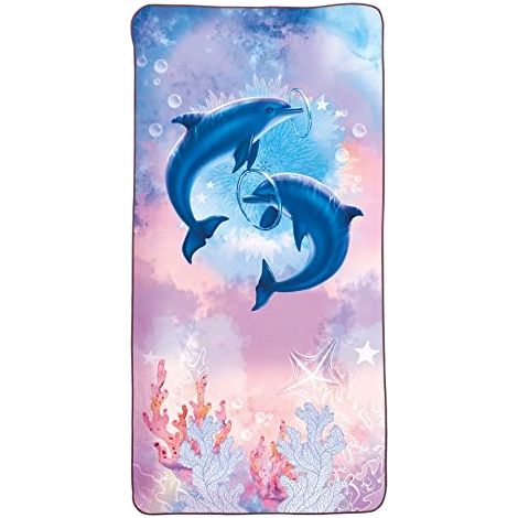 ROTH SERVIETTE DE BAIN POUR ENFANT DAUPHINS - 60 X 120 CM, PEU ENCOMBRANTE ET À SÉCHAGE RAPIDE 89333