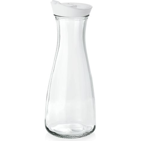 Carafe avec couvercle blanc 1 ltr Ø 10 cm plastique verre - Was Germany