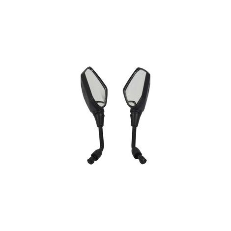 Universel 2 PièCes RéTroviseur Moto Grande Taille Noire Scooter Chrome vue ArrièRe Voir le Miroir LatéRal 10Mm