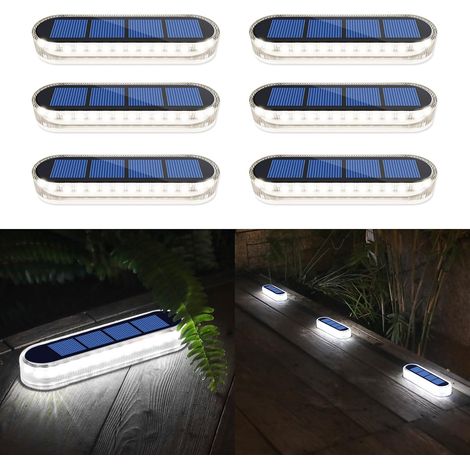 Lampe Solaire Exterieur Jardin, Lampe Solaire Exterieur, Lumière Blanche 5700K LED Spot Solaire Exterieur Avec Auto On/Off Lampadaire Exterieur IP68 Etanche Solaire Luminaire Exterieur, 4 pcs (1/5)