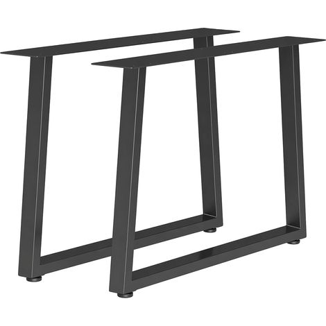Pieds de table, acier revêtu de poudre, pieds réglables, noir (1/2)