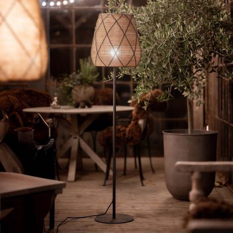 [NEUWERTIG] B-Ware PR Home Terrassenlampe Agnar Lollo LED Gartenlampe Rattanoptik grau 154cm (1/2)