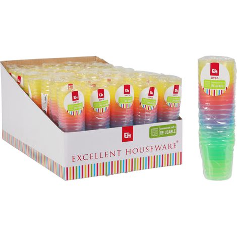 20 BICCHIERI 30ML MULTICOLOR RIUTILIZZABILI COLORI ASSORTITI