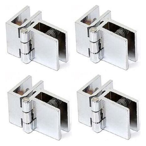 4 clips de porte en verre, Pièces Pince Charnière Verre, Charnière en Alliage de Zinc, pour Portes en Verre, Vitrines (5-8 mm)